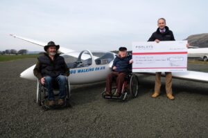 Donation from Pooleys, with Dave T and Colin